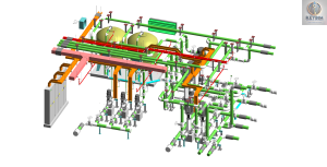 DỰNG HÌNH VÀ COMBINE PHÒNG BƠM CẤP NƯỚC